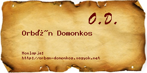 Orbán Domonkos névjegykártya